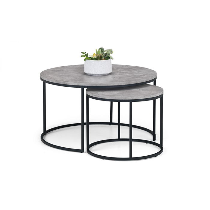 Staten Concrete Effect Round Nesting Coffee Table